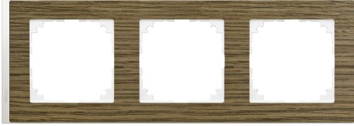 Рамка универсальная Schneider Electric Merten M-Pure Decor 3-м. дуб/бриллиантовый белый  картинка